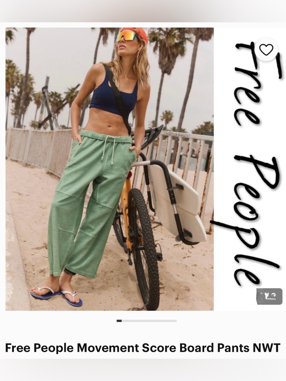 Free People Movement Score Board Pants in Mint Green size Large